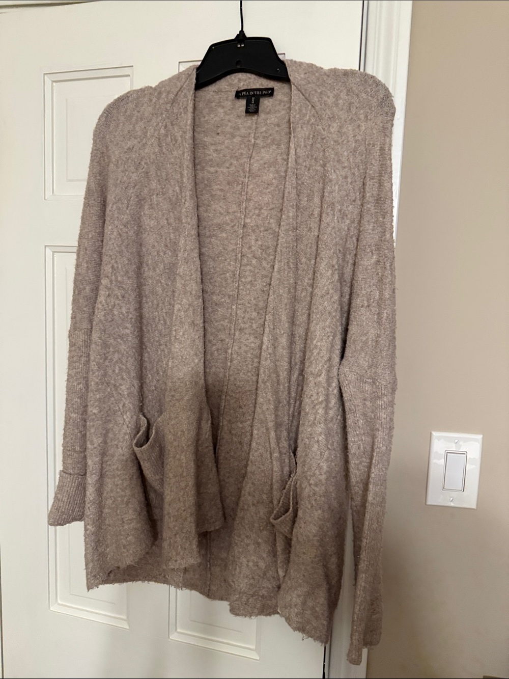 A Pea in the Pod Taupe Open-Front Cozy Cardigan
